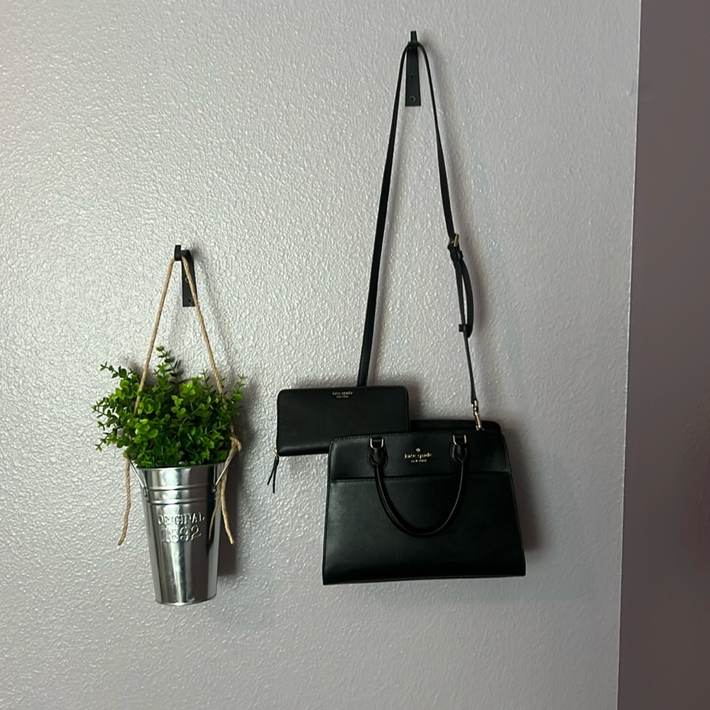 Kate Spade Rae Medium Satchel + Matching Wallet – Black (Gently Used)